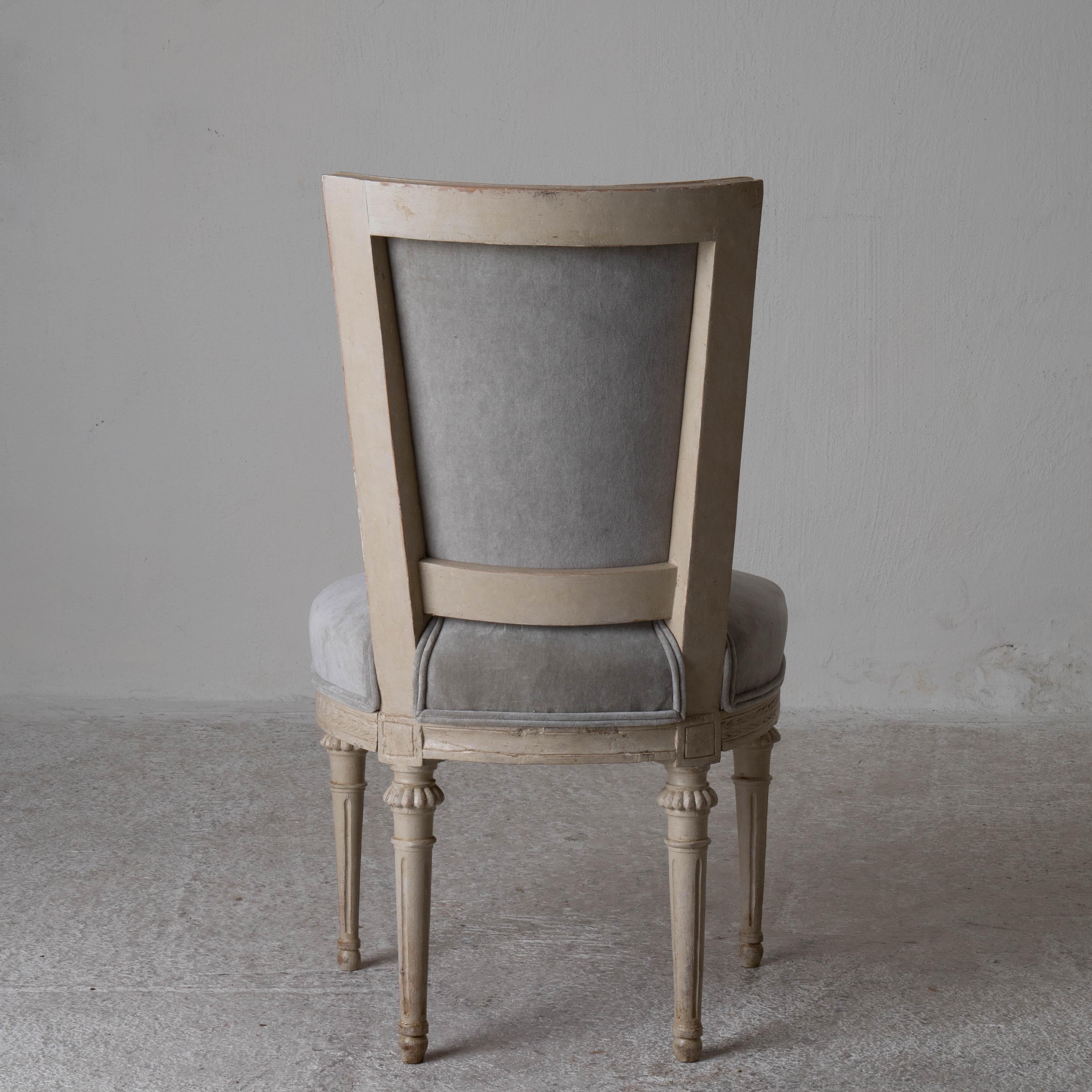 Chairs Dining Set of 8 Swedish Gustavian Gray, Sweden 1