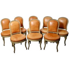 Chairs for Paige - Maison Jansen Transition Style Leather-Upholstered Chairs