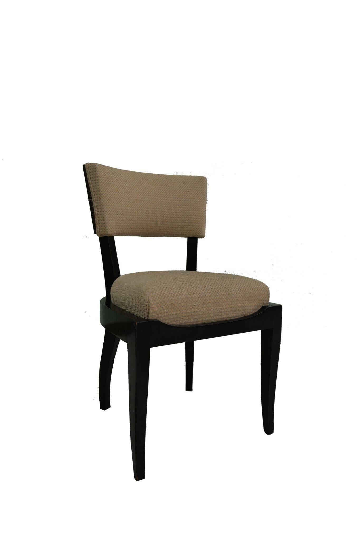 Set of Six Art Deco Dining Chairs Ebony Macassar Wood In Good Condition In Miami, FL