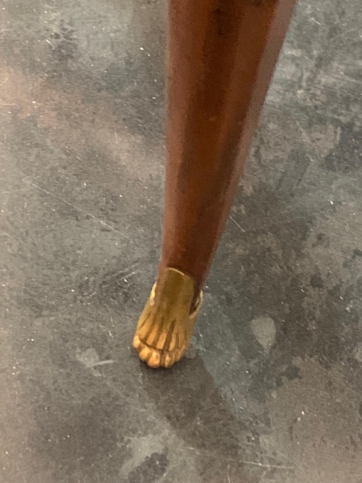 Sedie in legno di palissandro con punte in bronzo dorato di Paolo Buffa, anni '50, Set di 6 in vendita 3