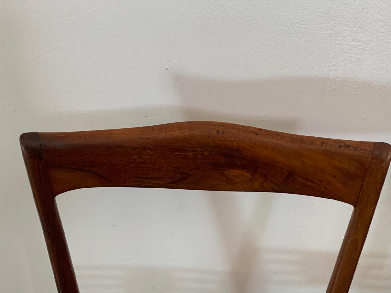 Mid-20th Century Chairs in Rosewood with Gold Bronze Tips by Paolo Buffa, 1950s, Set of 6 For Sale