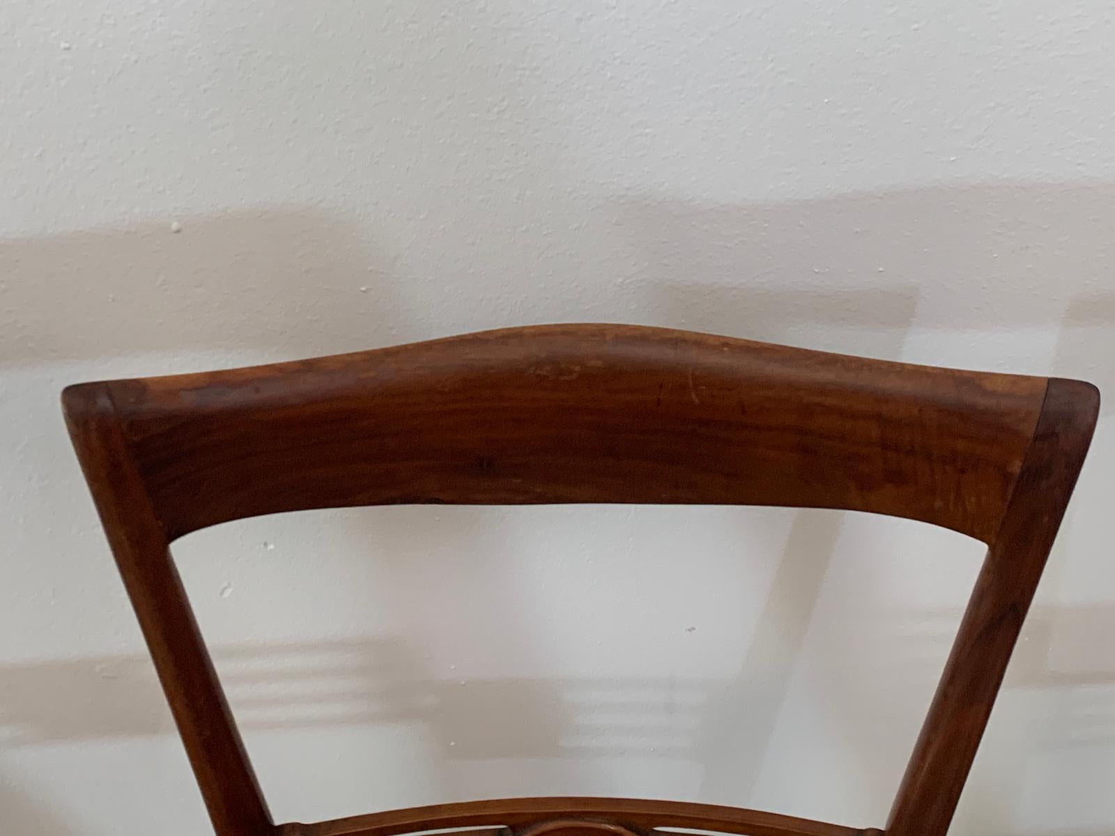 Sedie in legno di palissandro con punte in bronzo dorato di Paolo Buffa, anni '50, Set di 6 in vendita 2