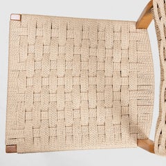 Sillas de madera y rafia, 1950, juego de 4