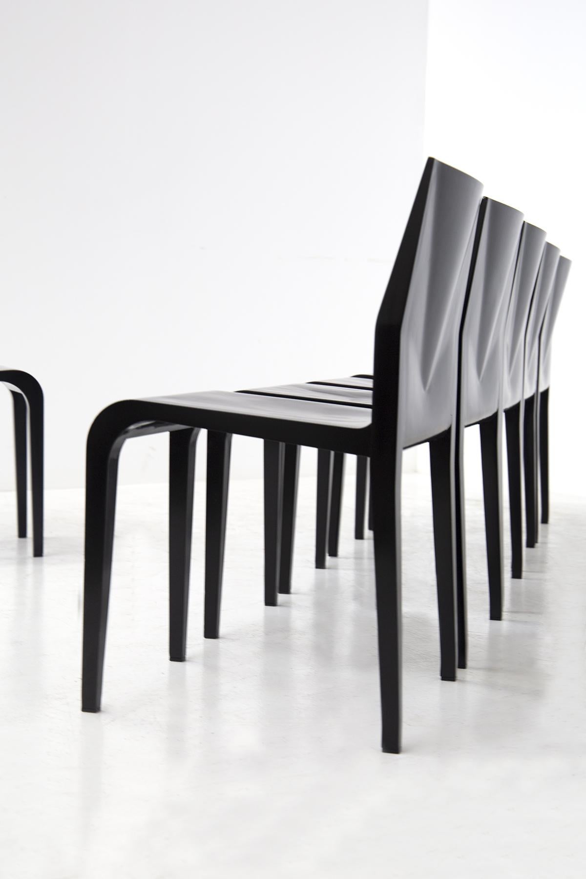 Chairs Laleggera by Riccardo Blumer in Black Lacquered, 1997 3