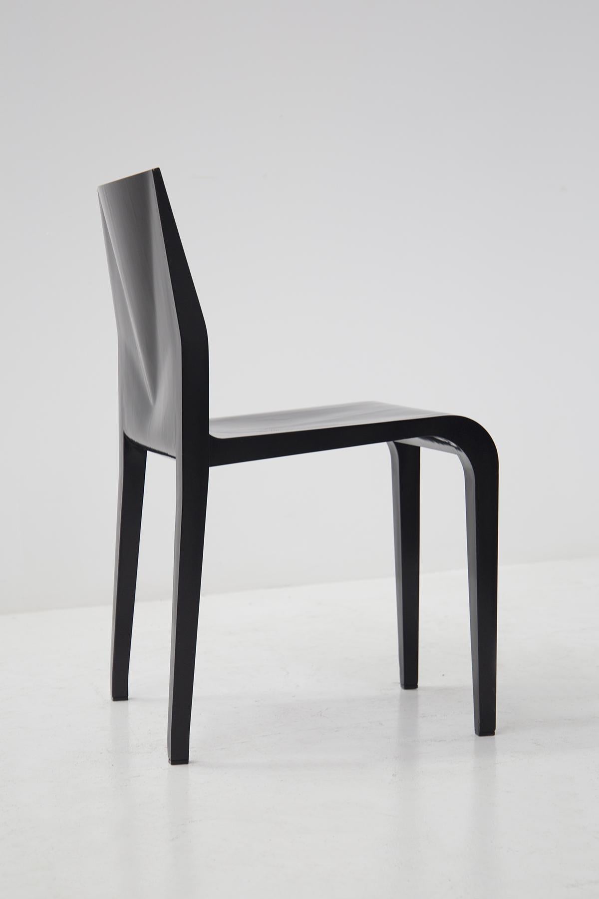 Chairs Laleggera by Riccardo Blumer in Black Lacquered, 1997 1