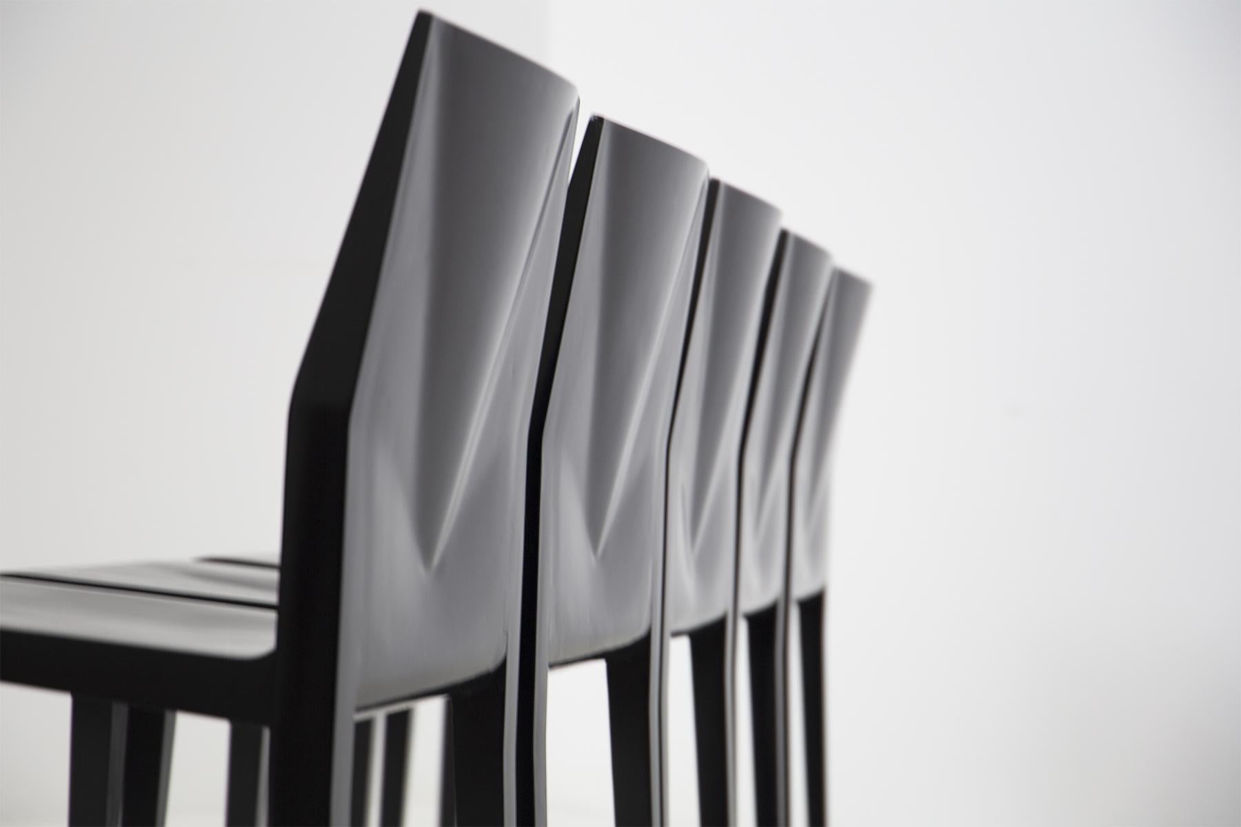 Chairs Laleggera by Riccardo Blumer in Black Lacquered, 1997 2