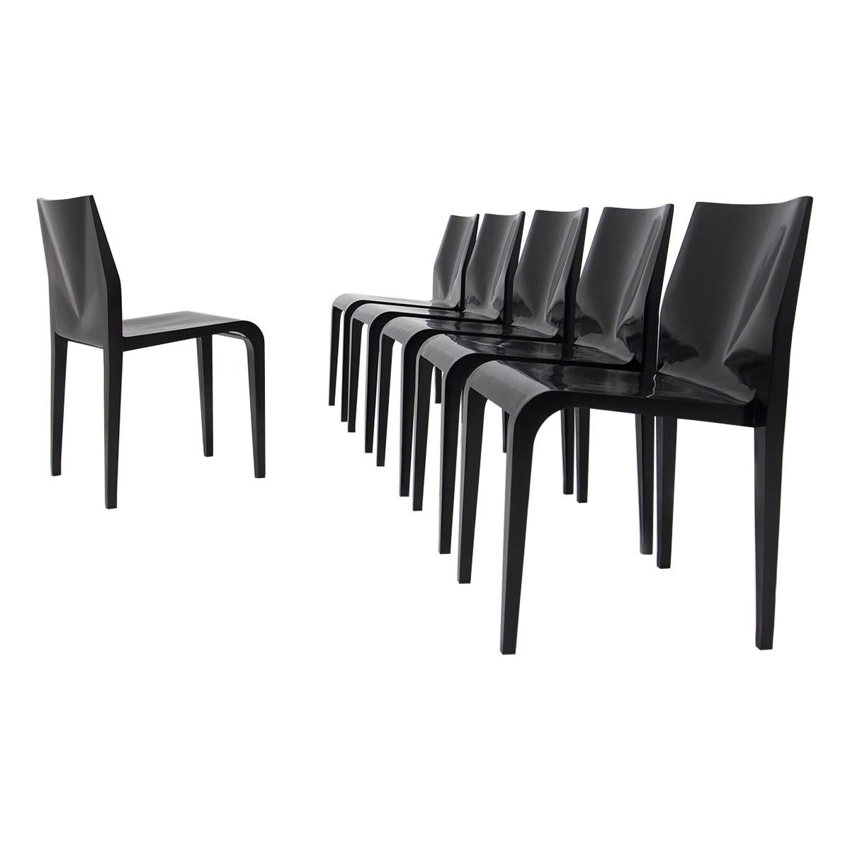 Chairs Laleggera by Riccardo Blumer in Black Lacquered, 1997