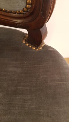 Chairs Luigi Filippo Style in Walnut Made at the End of the 19th Century