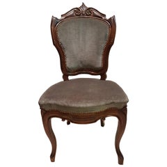 Antique Chairs Luigi Filippo Style in Walnut Made at the End of the 19th Century