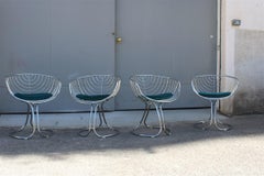 Chairs Model Marika Giorgio Rinaldi for Rima Italian design 1970 Green Crhome