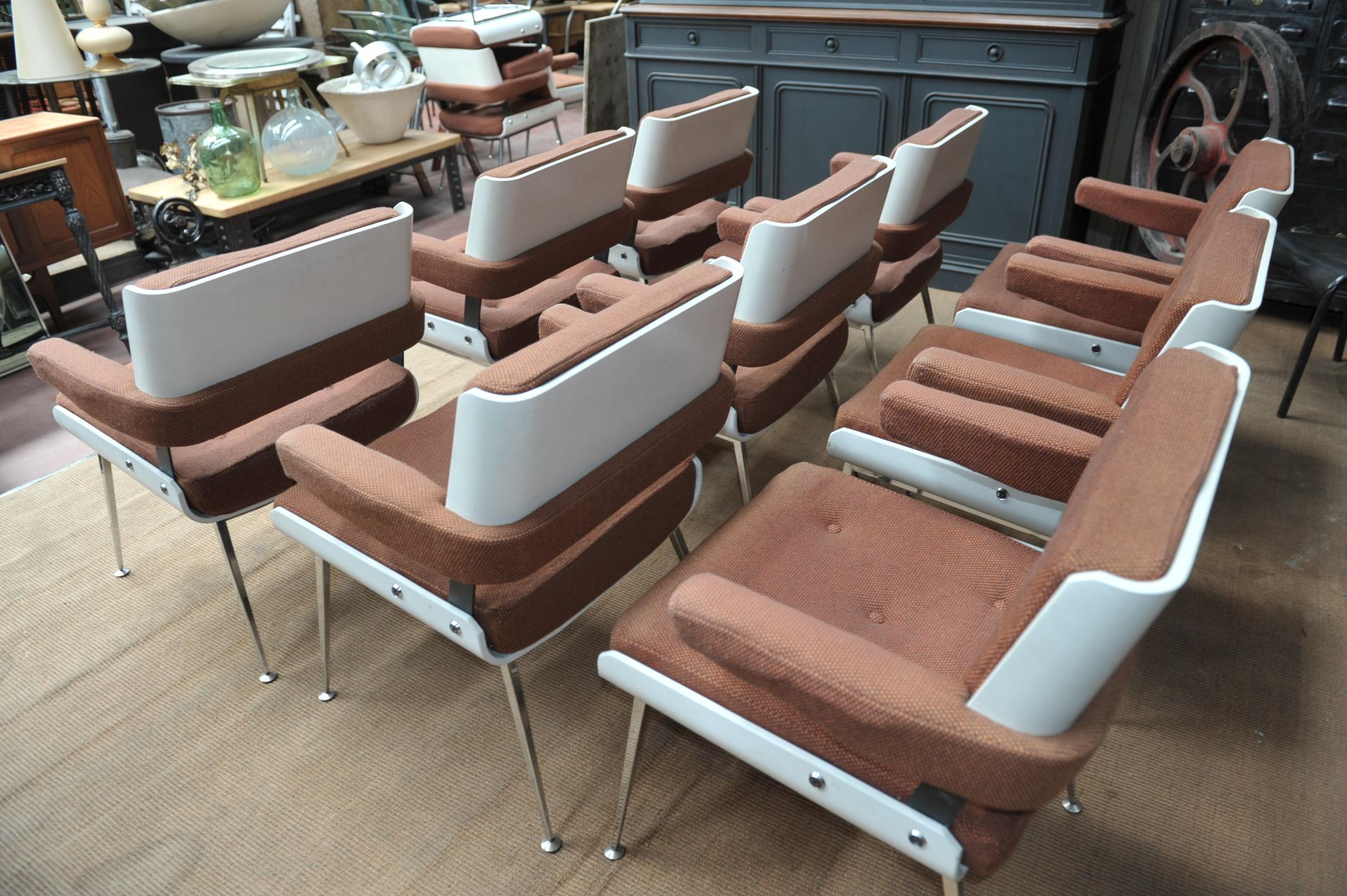Chairs or Armchairs by Alain Richard, France, circa 1970 For Sale 8
