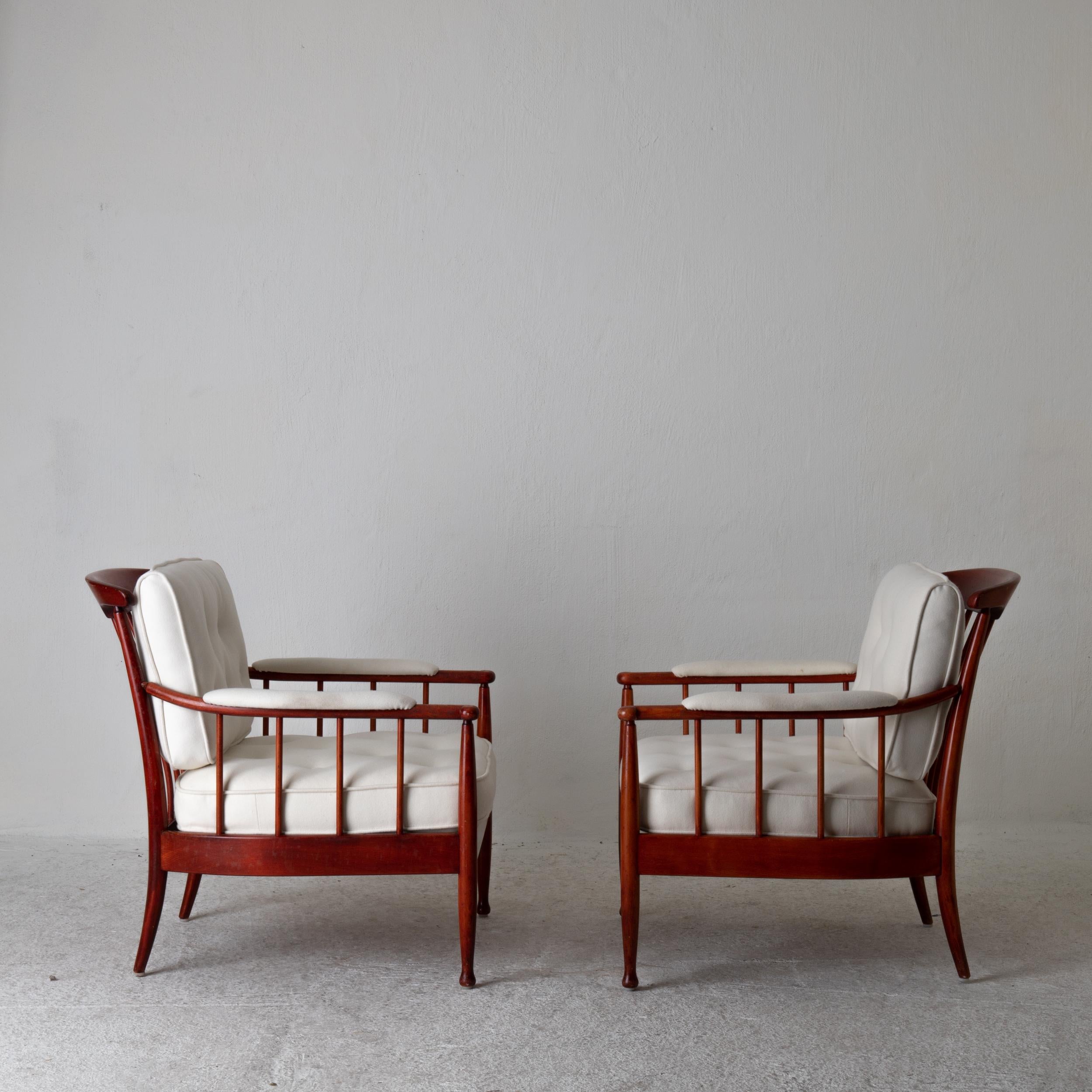 Mid-Century Modern Chairs Pair of 1960s Lounge Swedish Skrindan by Kerstin Horlin-Holmqvist Sweden