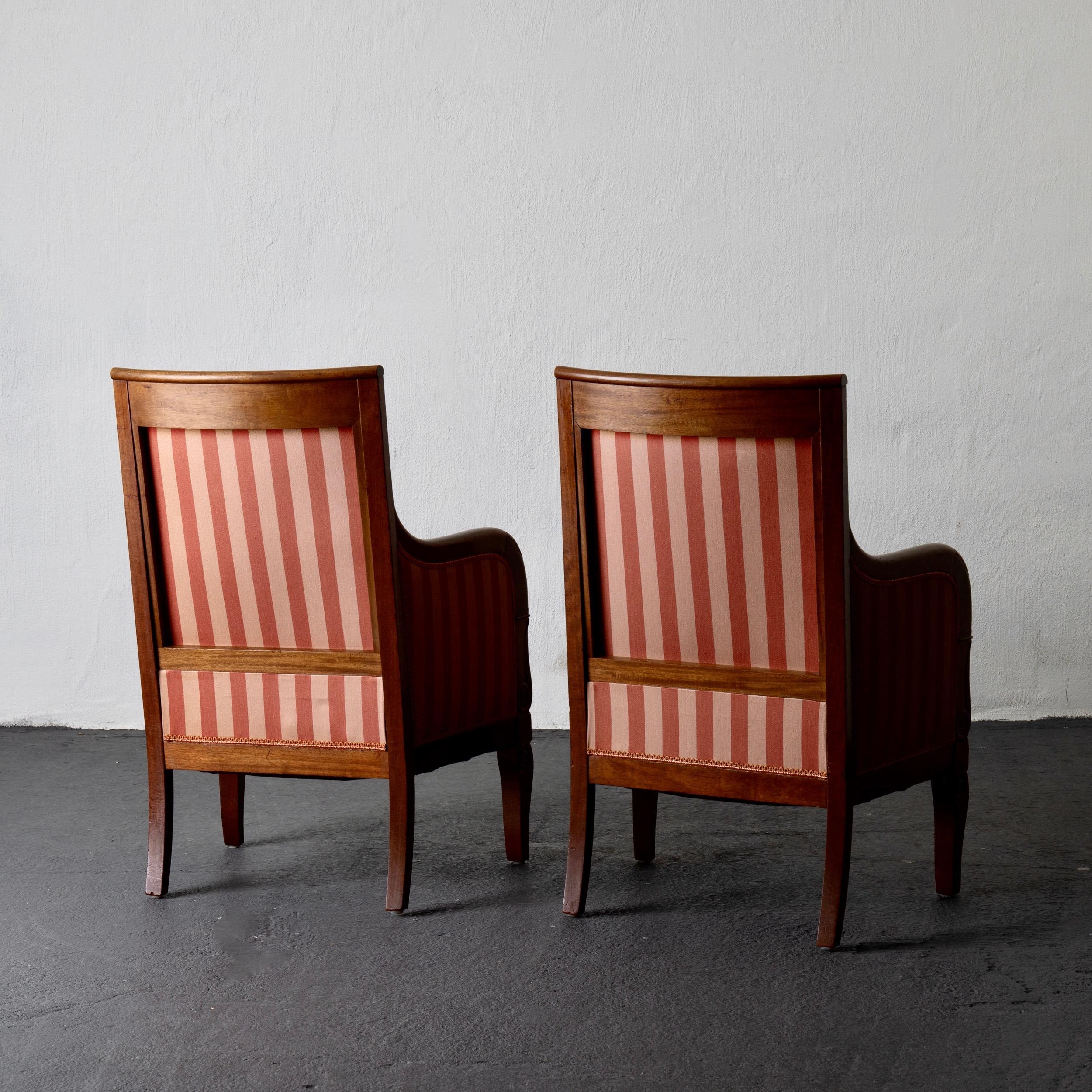 Chairs Pair of Empire French Mahogany France In Good Condition In New York, NY