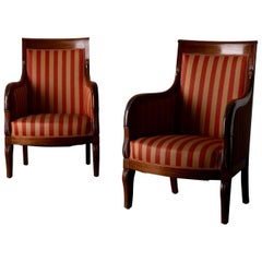 Chairs Pair of Empire French Mahogany France