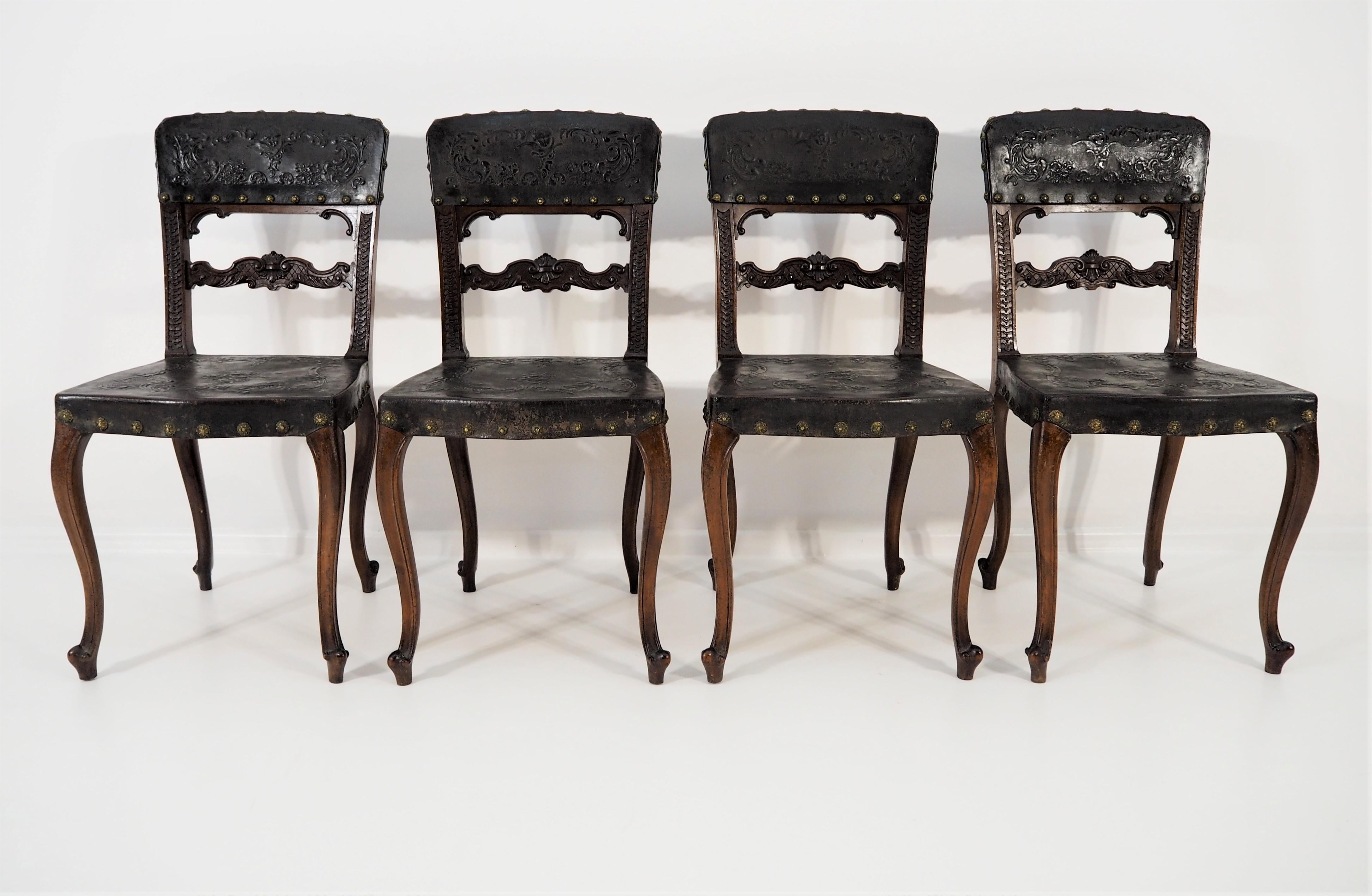 Chairs Rococo, 1880s Set of 4 For Sale 4