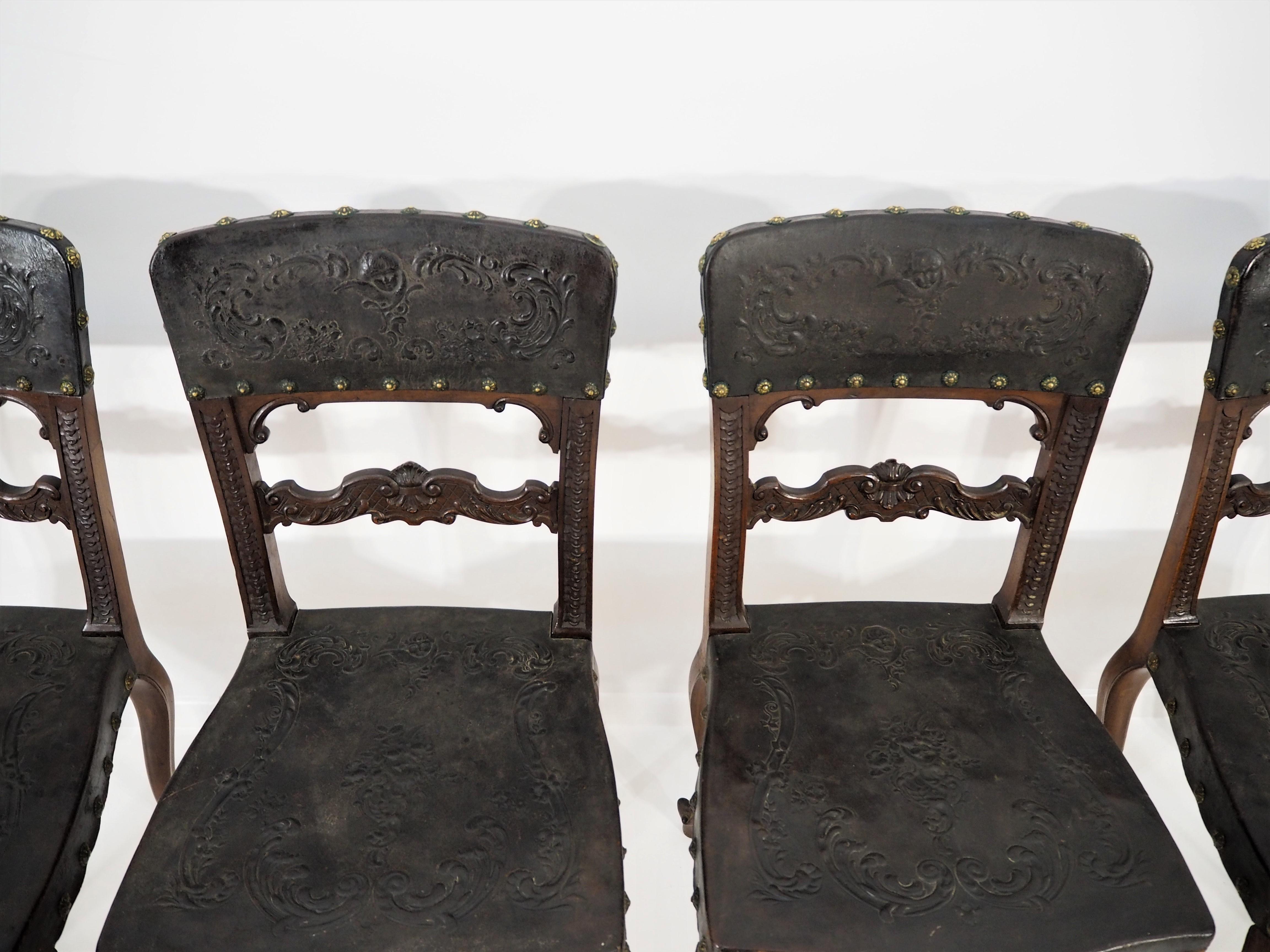 Chairs Rococo, 1880s Set of 4 For Sale 5
