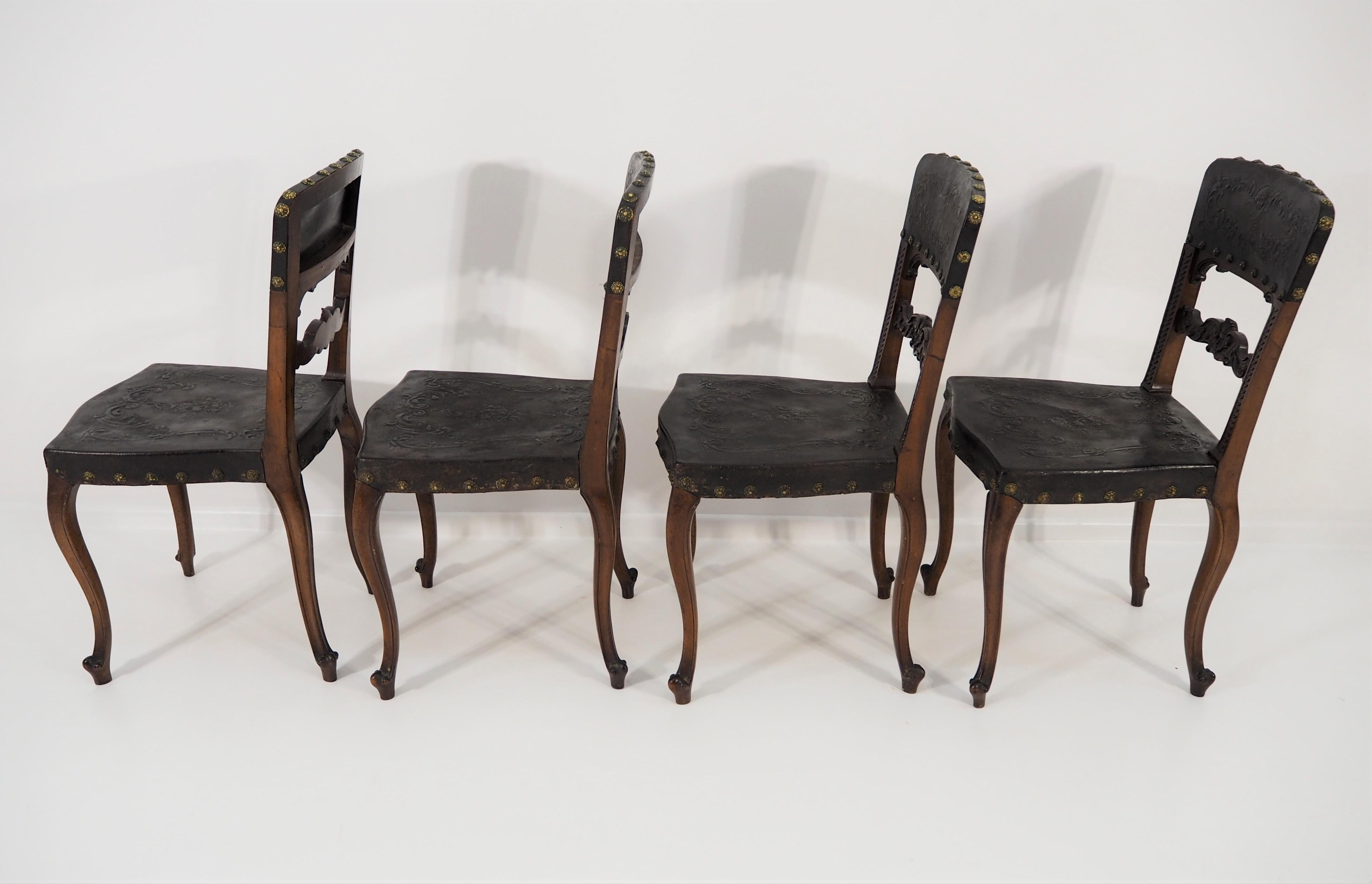 Chairs Rococo, 1880s Set of 4 In Fair Condition For Sale In Bielsko Biala, slaskie