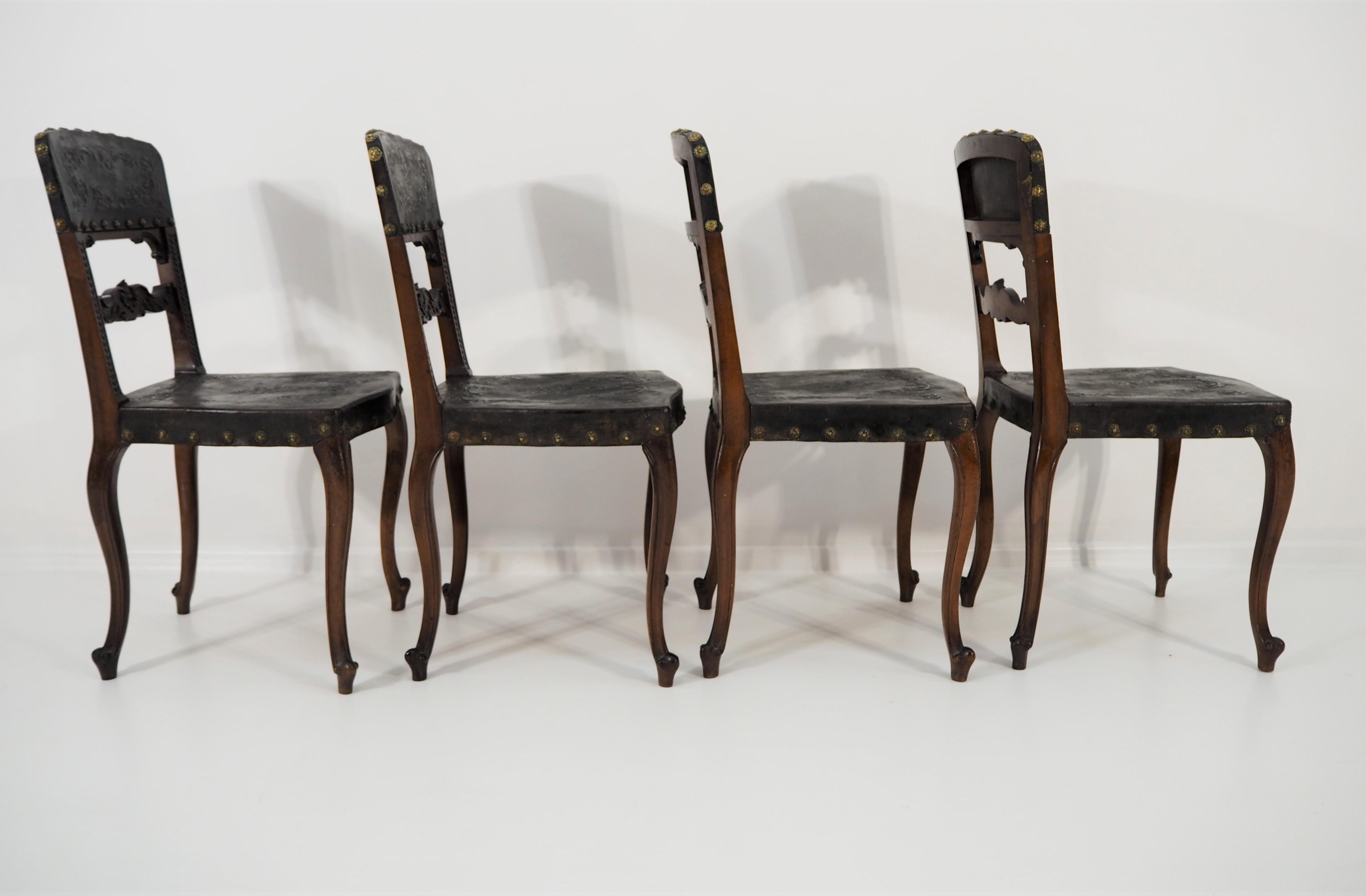 Chairs Rococo, 1880s Set of 4 For Sale 1