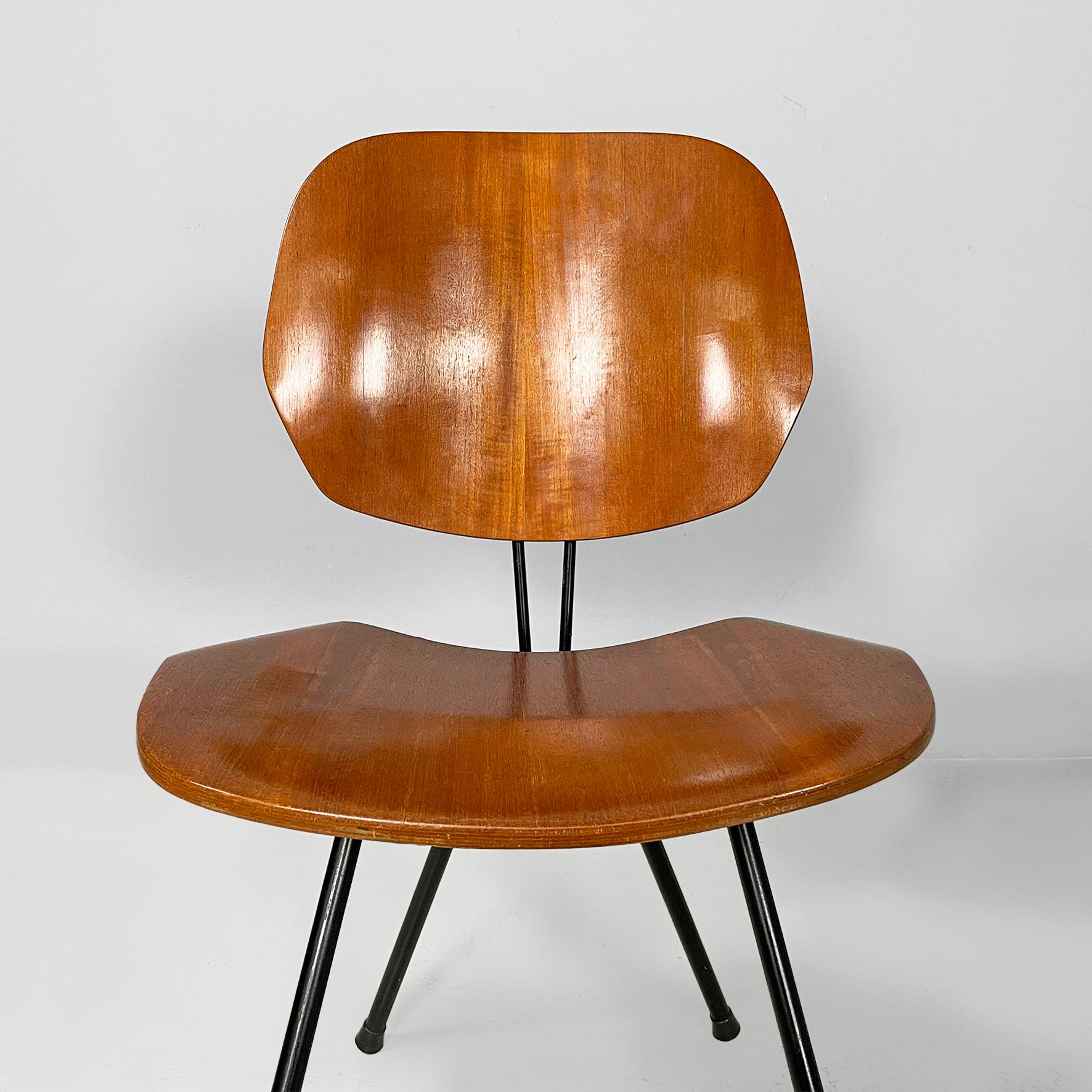 Sedie italiane di metà secolo moderno s88 di Osvaldo Borsani per Tecno, anni '50 in vendita 4