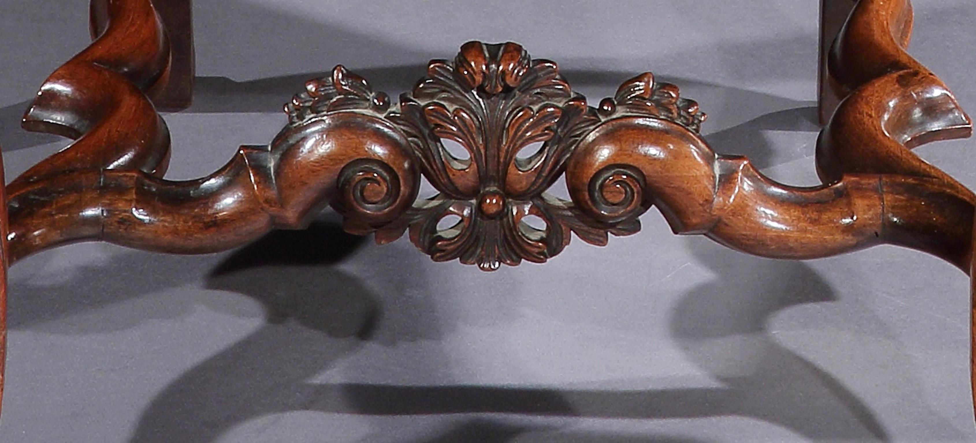 Early 18th Century Chairs Set of Six Daniel Marot Walnut Pierced Carving High Backs 51.5