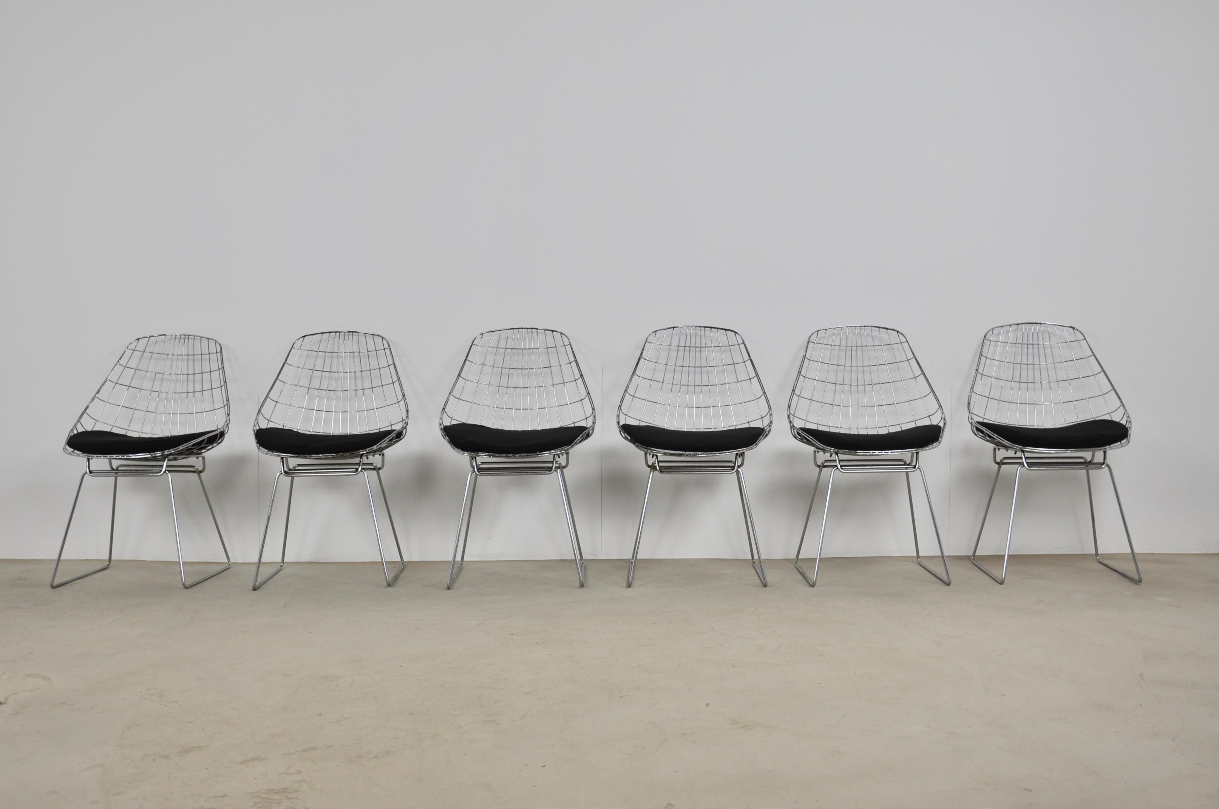 Chairs Wire SM05 by Cees Braakman & Adriaan Dekker for Pastoe, 1958 In Good Condition In Lasne, BE