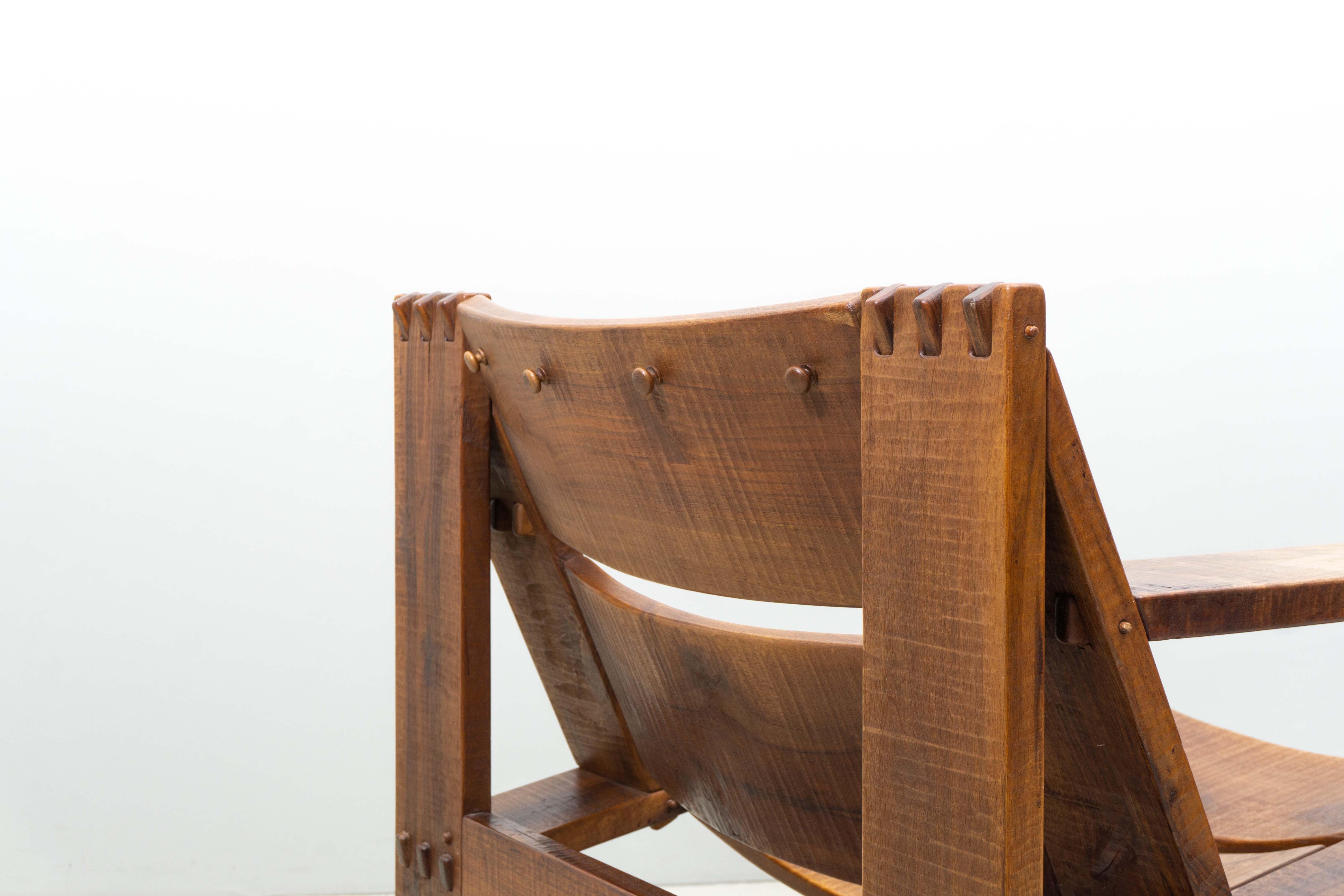 Hand-Carved Chairs with Armrests by Guiseppe Rivadossi, ca. 1970