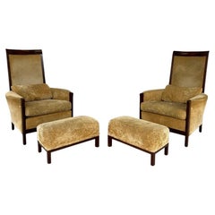 Chairs with Ottomans by Umberto Asnago for Giorgetti – Set of 2