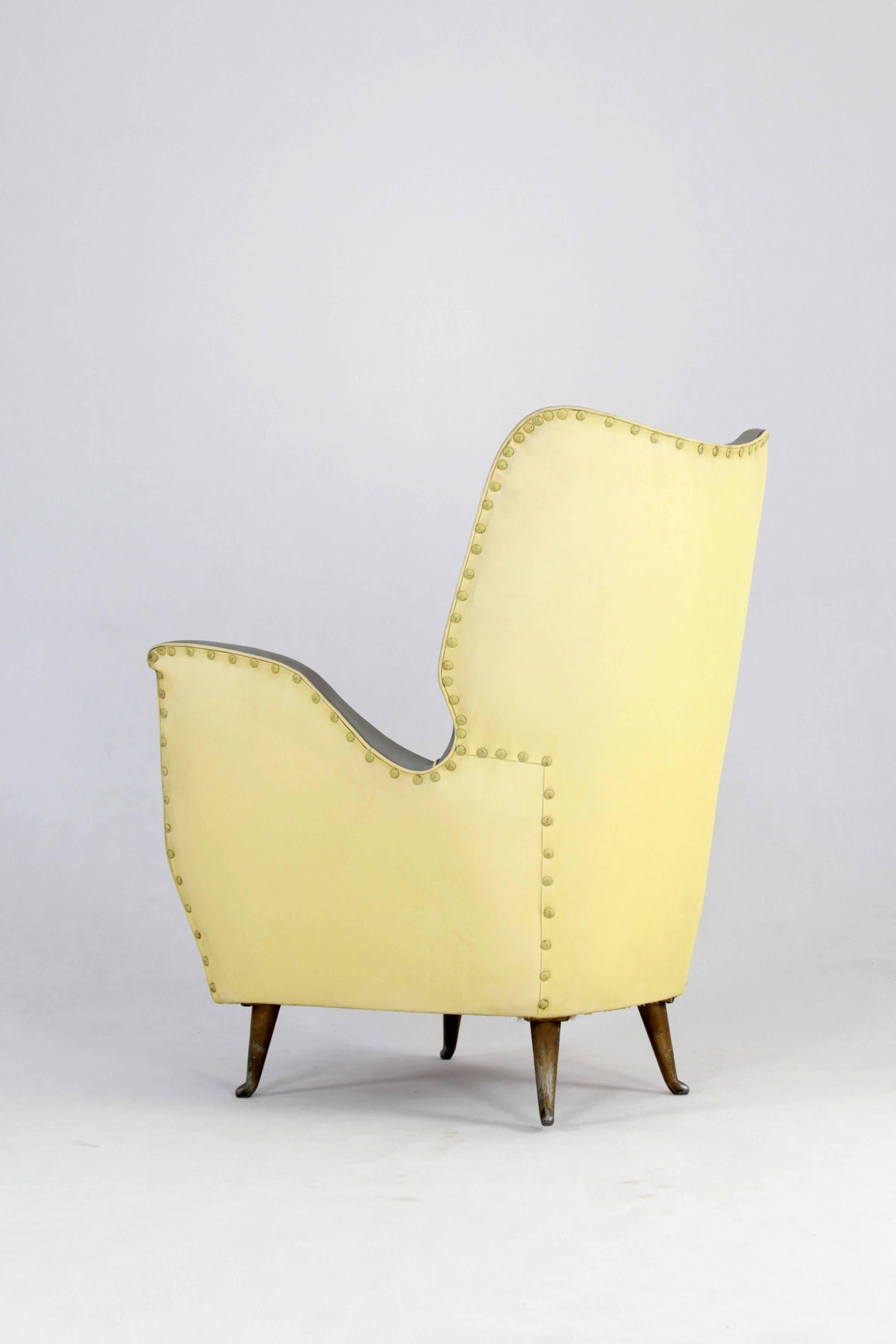 Italian Chairs with Two-Tone Cover, Manufactured by I.S.A. Bergamo, 1950s For Sale