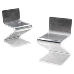 Sedie 'Z' Coppia Lucite Plexiglass Cantilever Gerrit Rietveld Mid-Century Modern