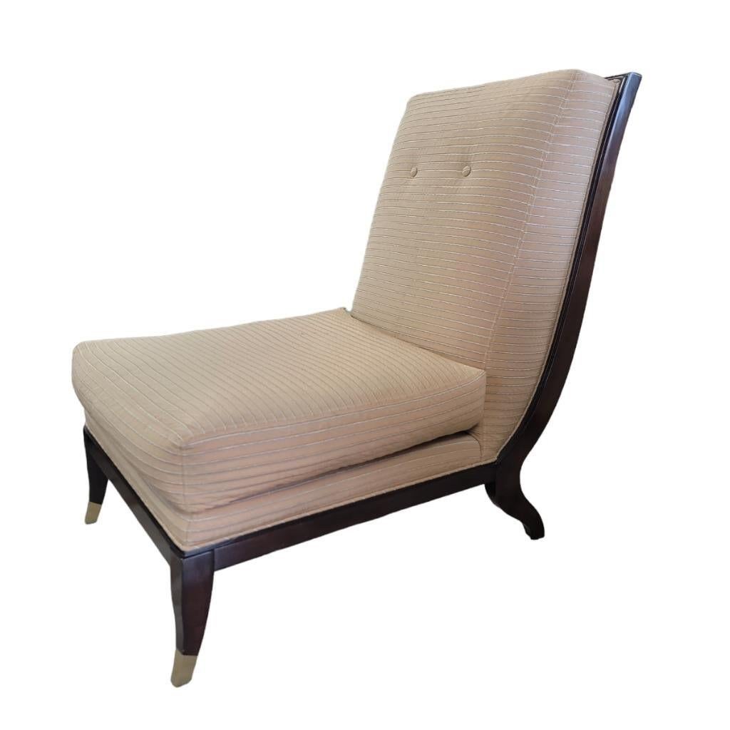 Chaise Apollon Collection Armless Slipper Chair by William Switzer

A streamlined design of regal refinement, the Armless Chaise Apollon is an uncluttered piece from influential designer Lucien Rollin. Composed of solid Cotibe with front foot