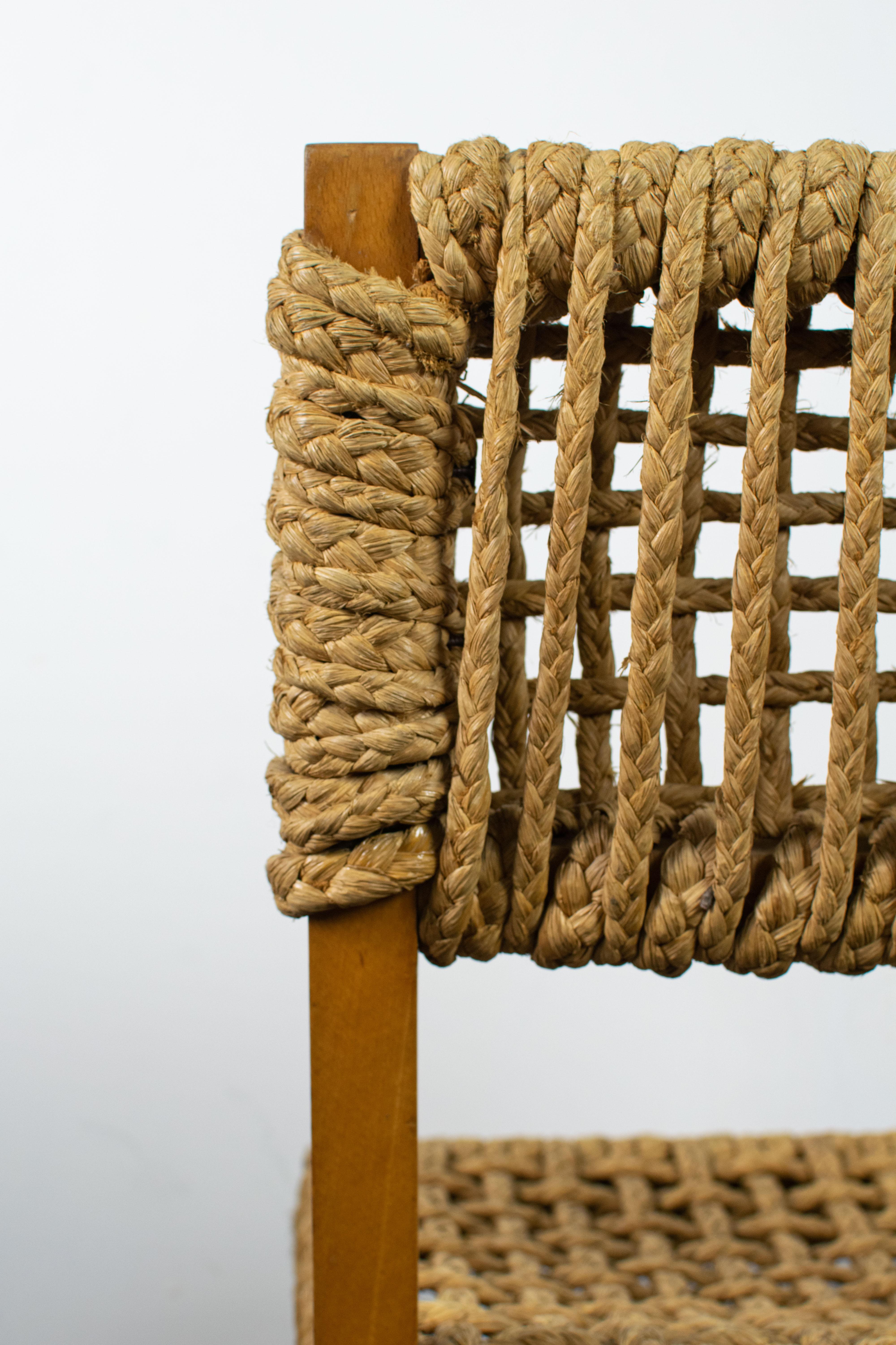 Chaise corde Audoux Minet pour Vibo, 1950 en vente 1