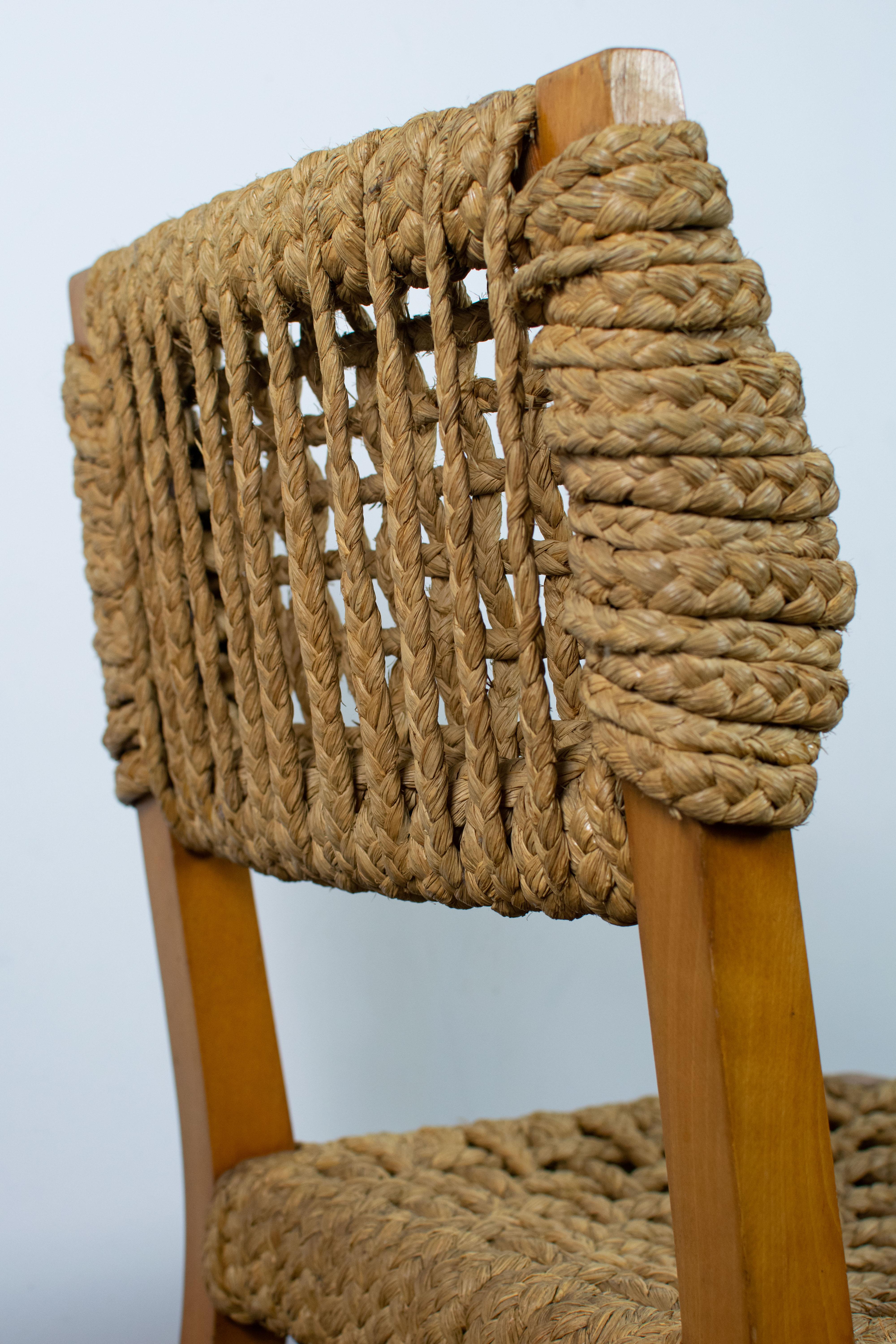 Chaise corde Audoux Minet pour Vibo, 1950 en vente 4