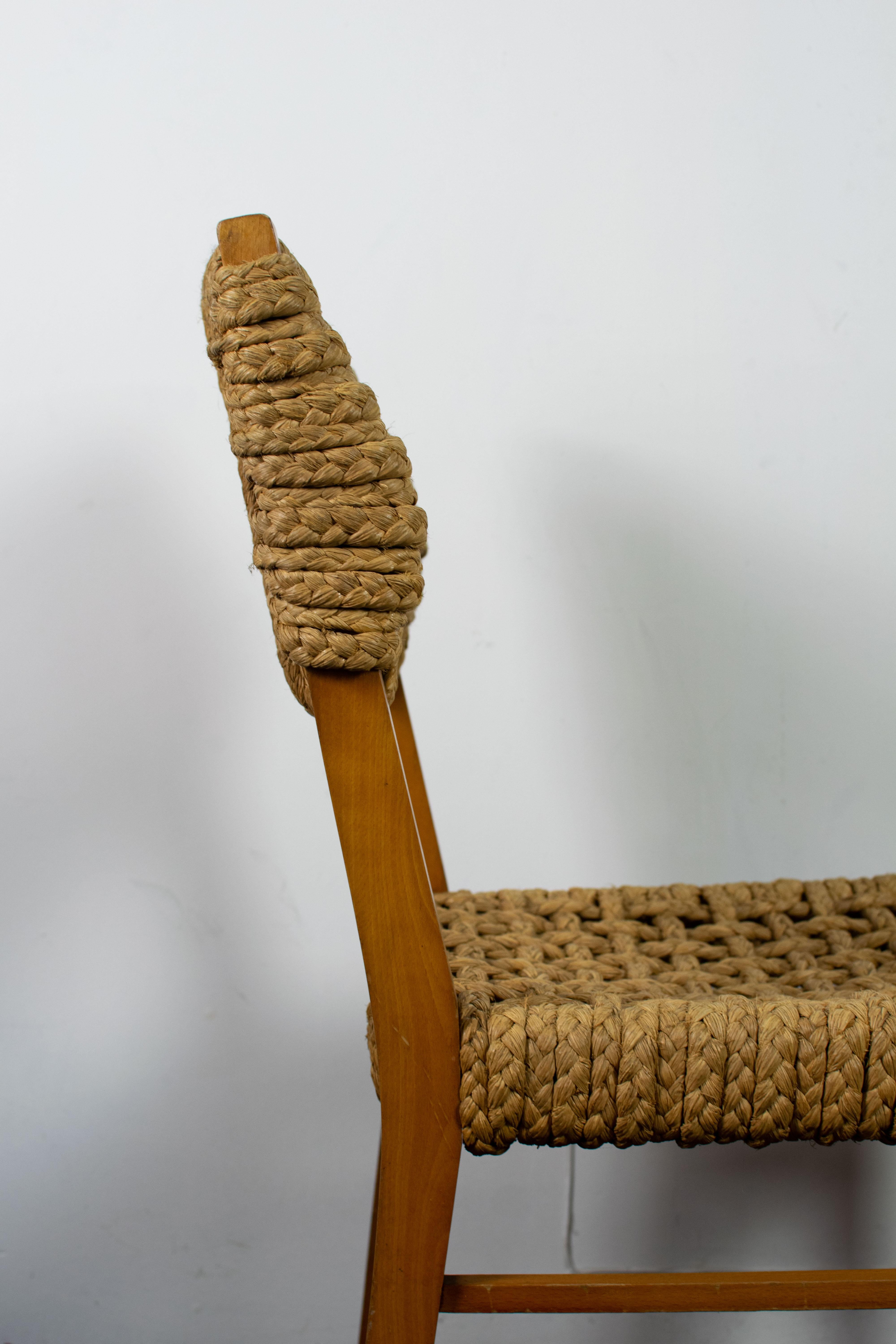 Chaise corde Audoux Minet pour Vibo, 1950 For Sale 9