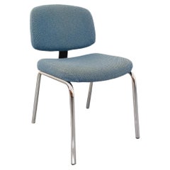 Chaise de bureau vintage en tissu et chrome des années 70