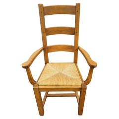 Chaise haute en chêne massif et paillage Francais