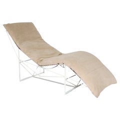Chaise Italian by Paolo Passerini for Uvet Dimensione Cream Suede Cushion