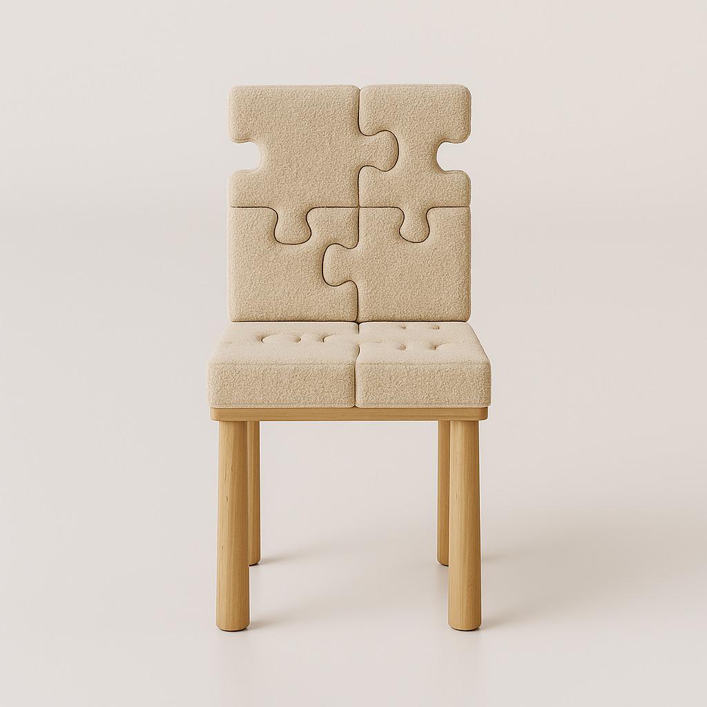 La chaise au design contemporain présente une structure en bois massif, conférant à votre espace une élégance intemporelle. Son assise et son dossier revêtus d'un tissus en laine bouclée  ajoutent une touche de sophistication et de