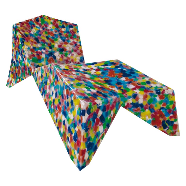 Chaise Longue Alessandro Mendini Outdoor Limited Edition Recycled Multicolour For Sale