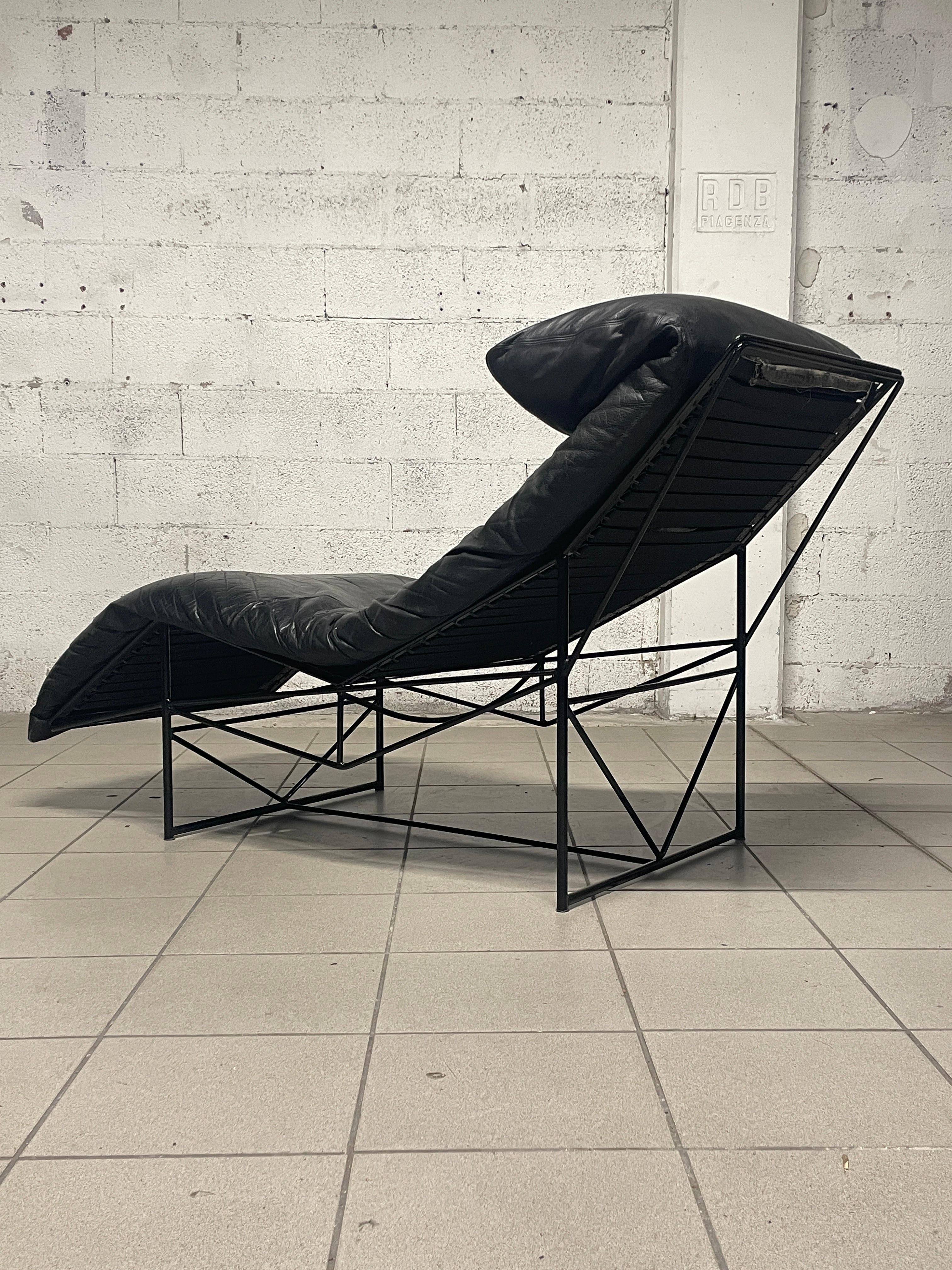 Chaise-longue de los años 80 diseñada por Paolo Passerini para UVET en venta 2
