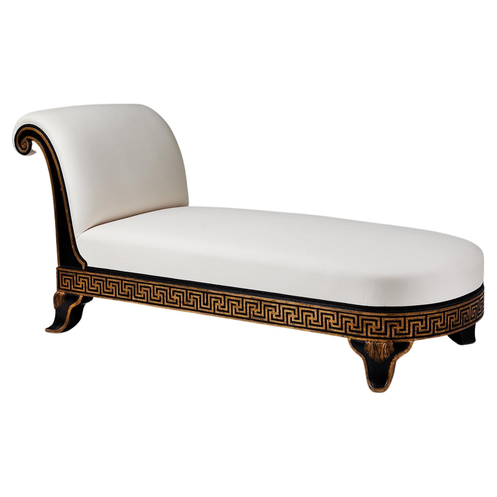 Antique Chaise Longue, Louis G Thiersen, Denmark, 1928 For Sale