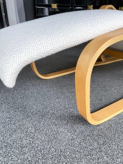 Chaise Longue Bentwood Bouclé Fabric by Marcel Breuer. Italy