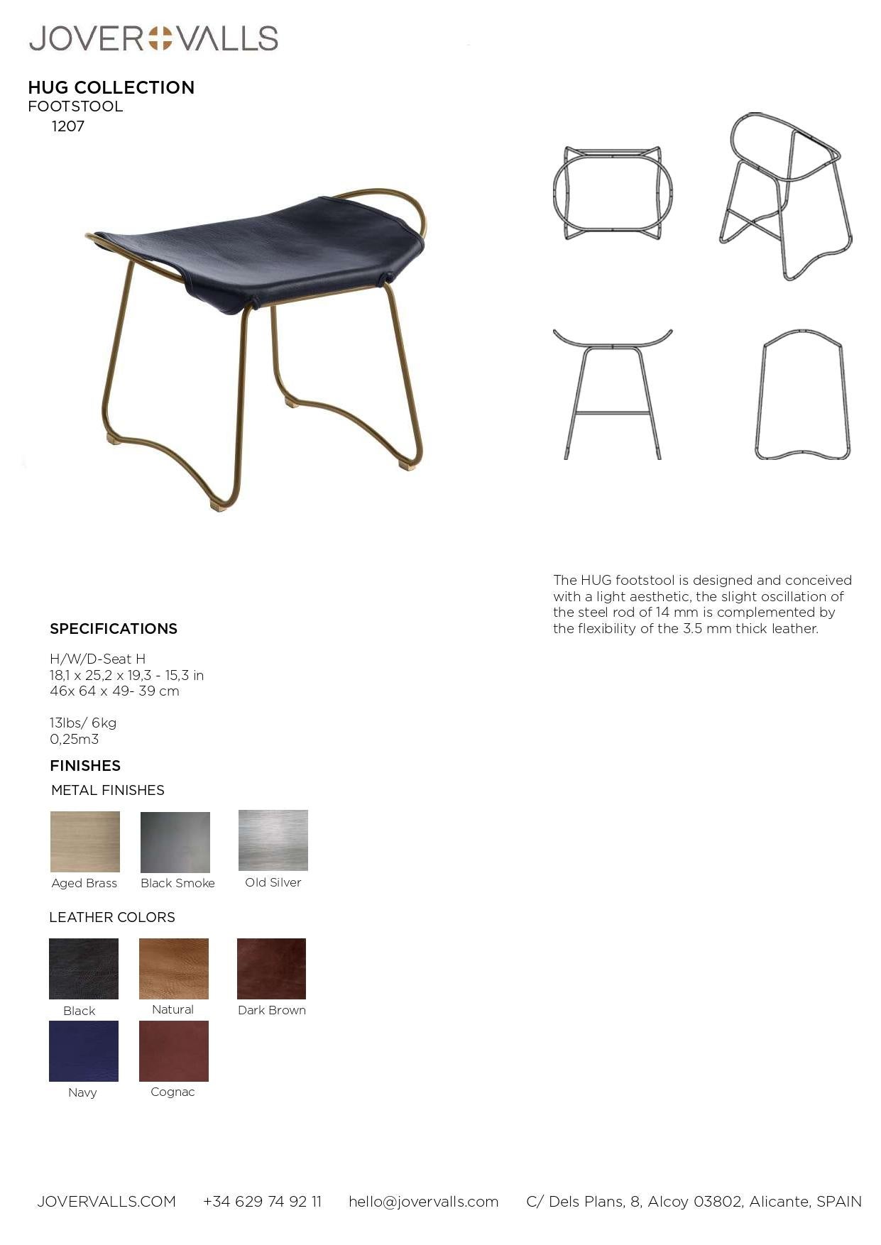 Skulpturale Contemporary Chaise Lounge Altmessing-Stahl & dunkelbraunes Leder im Angebot 13