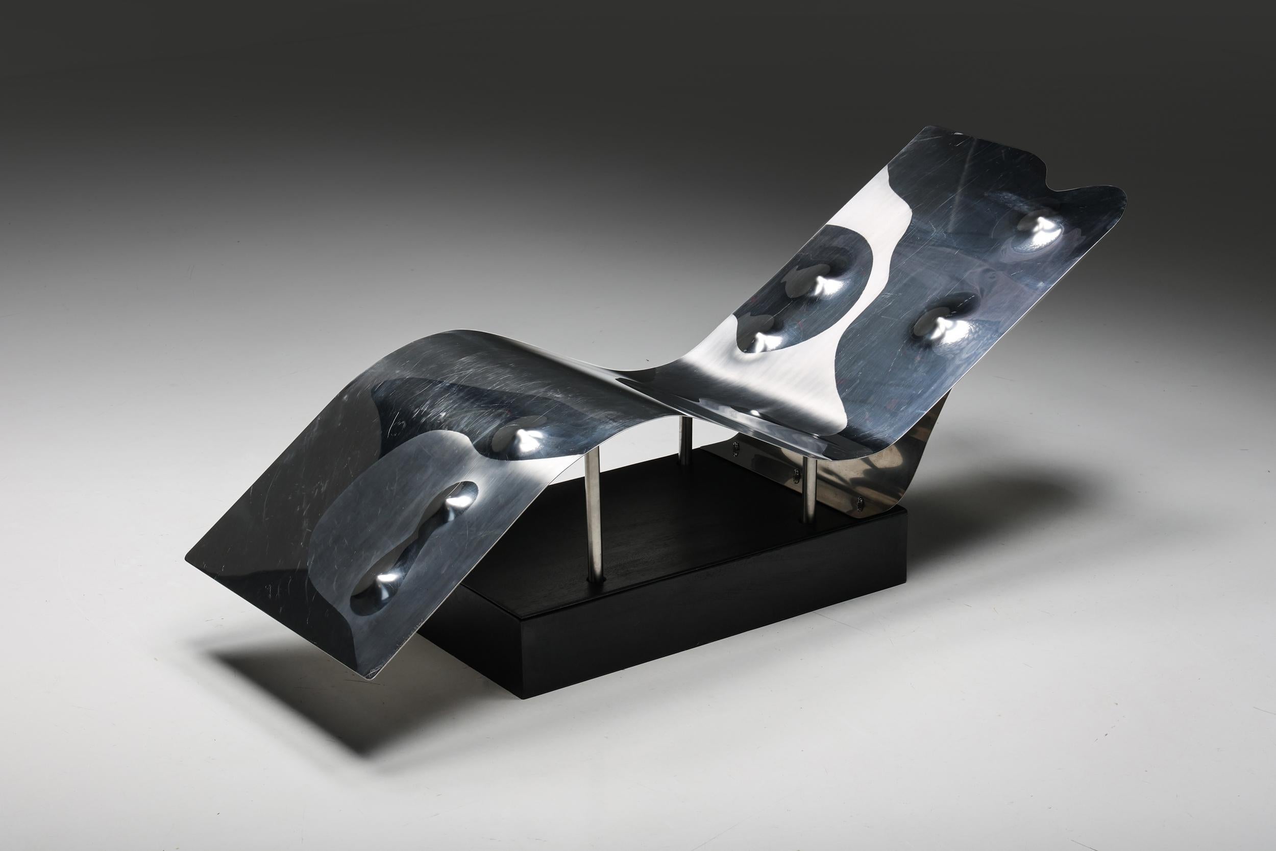 Contemporary Chaise Longue by Italian Artist Angelo Brescianini, 2008 For Sale