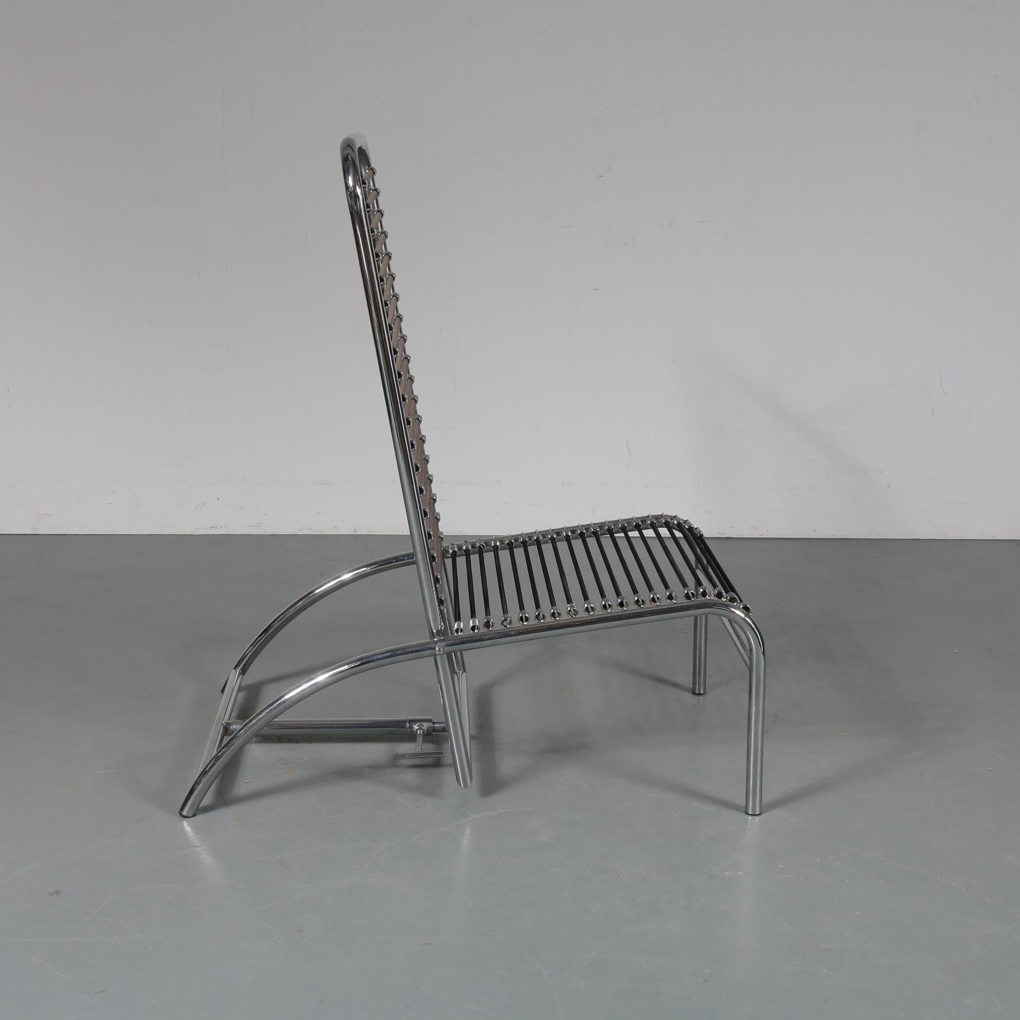 Metal Chaise Longue by René Herbst for Tecta, Germany, 1980