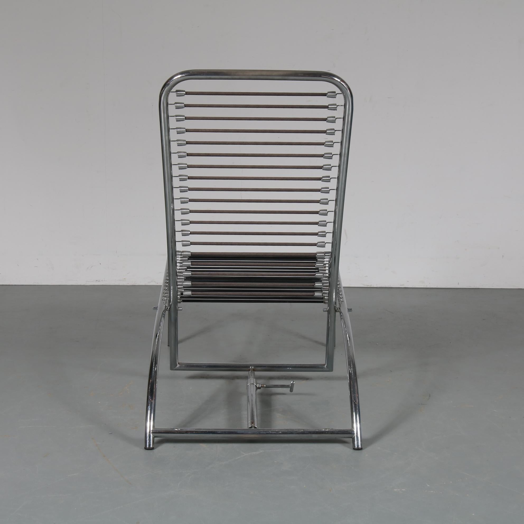 Metal Chaise Longue by René Herbst for Tecta, Germany, 1980