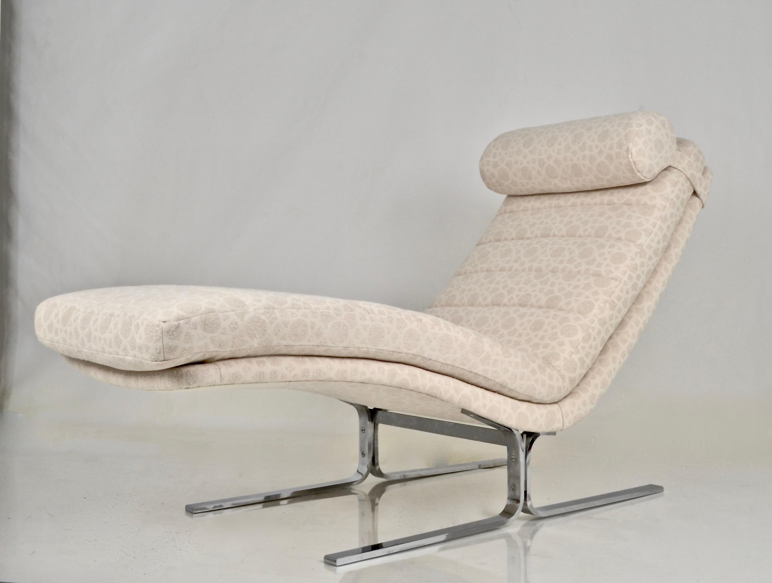 Steel Chaise Longue by Walter Knoll for Brayton International, USA, 1970s