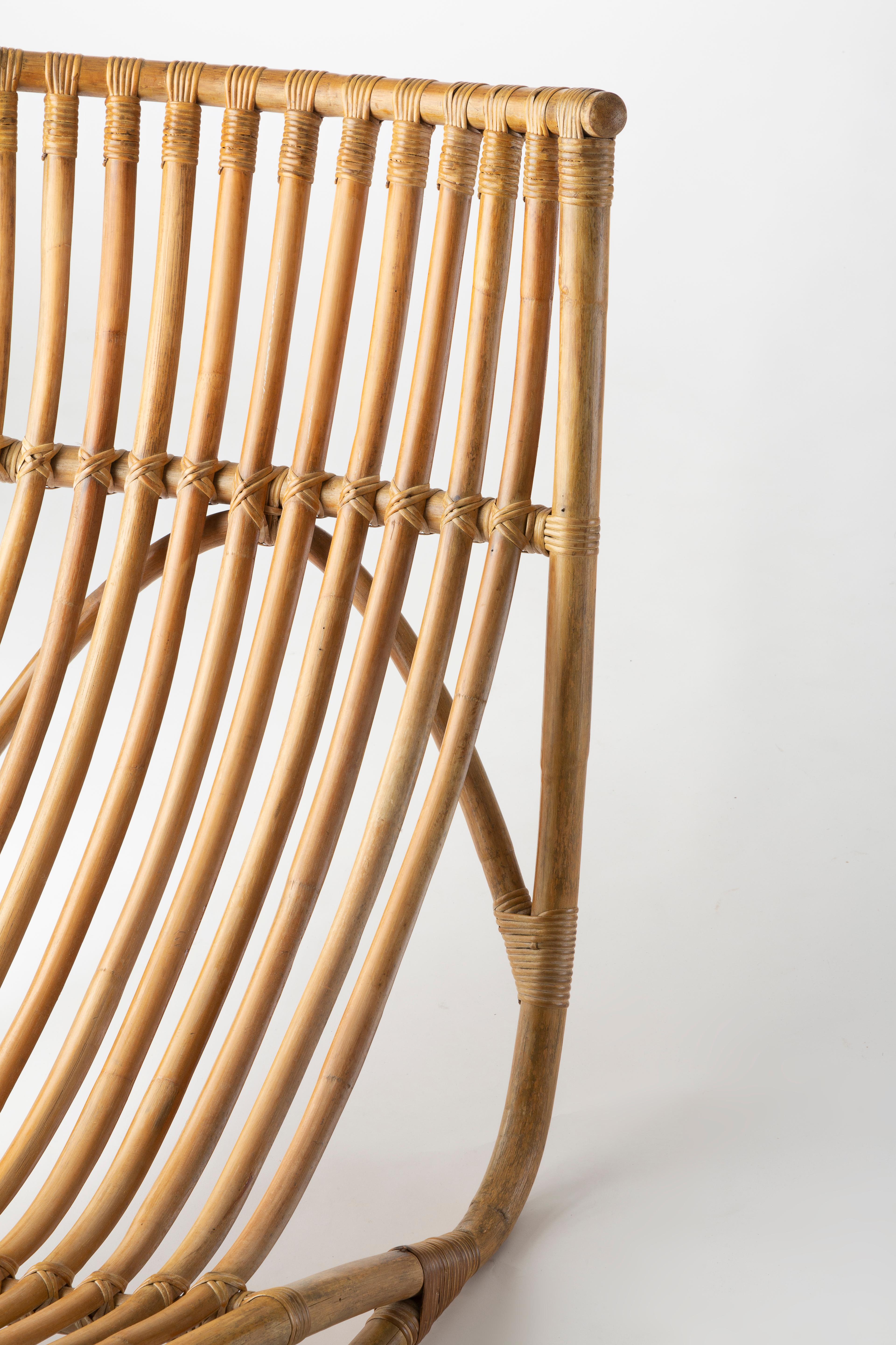Bamboo Chaise Longue by Yuzuru Yamakawa, Yamakawa Rattan