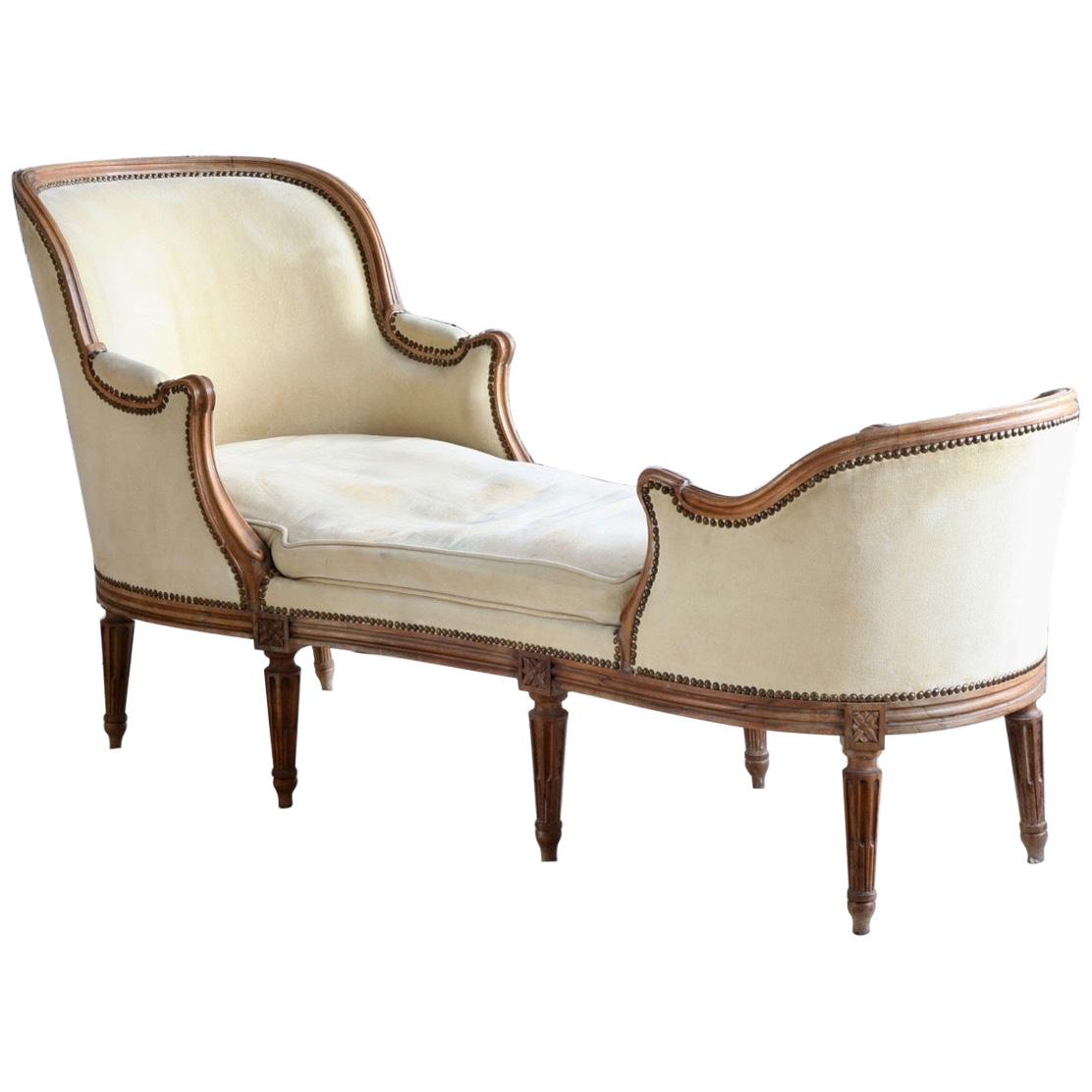 Chaise Longue, Duchesse at 1stDibs cowhide pillow