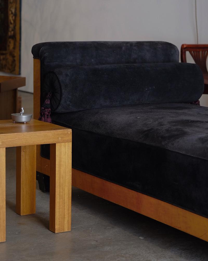 Germany, 1980s
Suede with Burl Maple Wood Legs