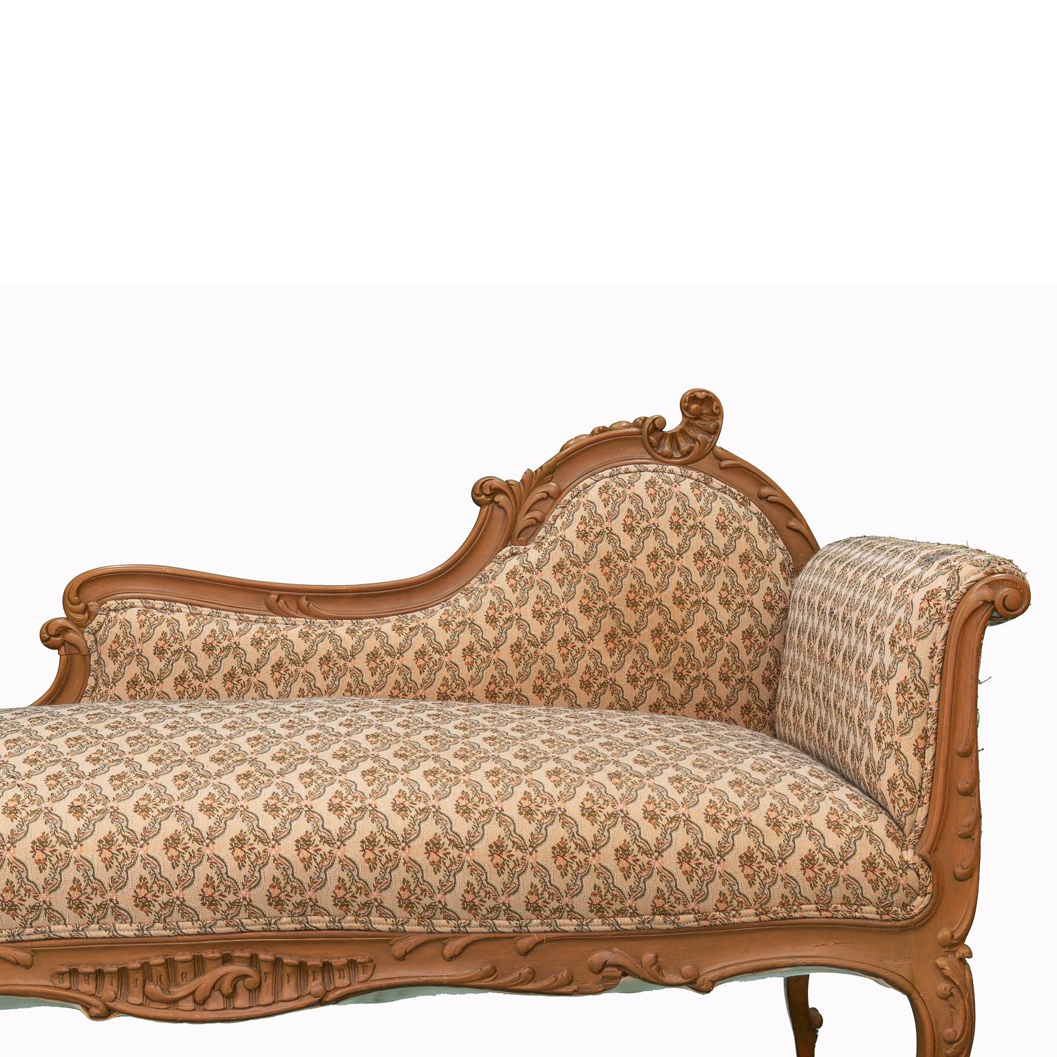 French Provincial Chaise Longue French Style Louis XV